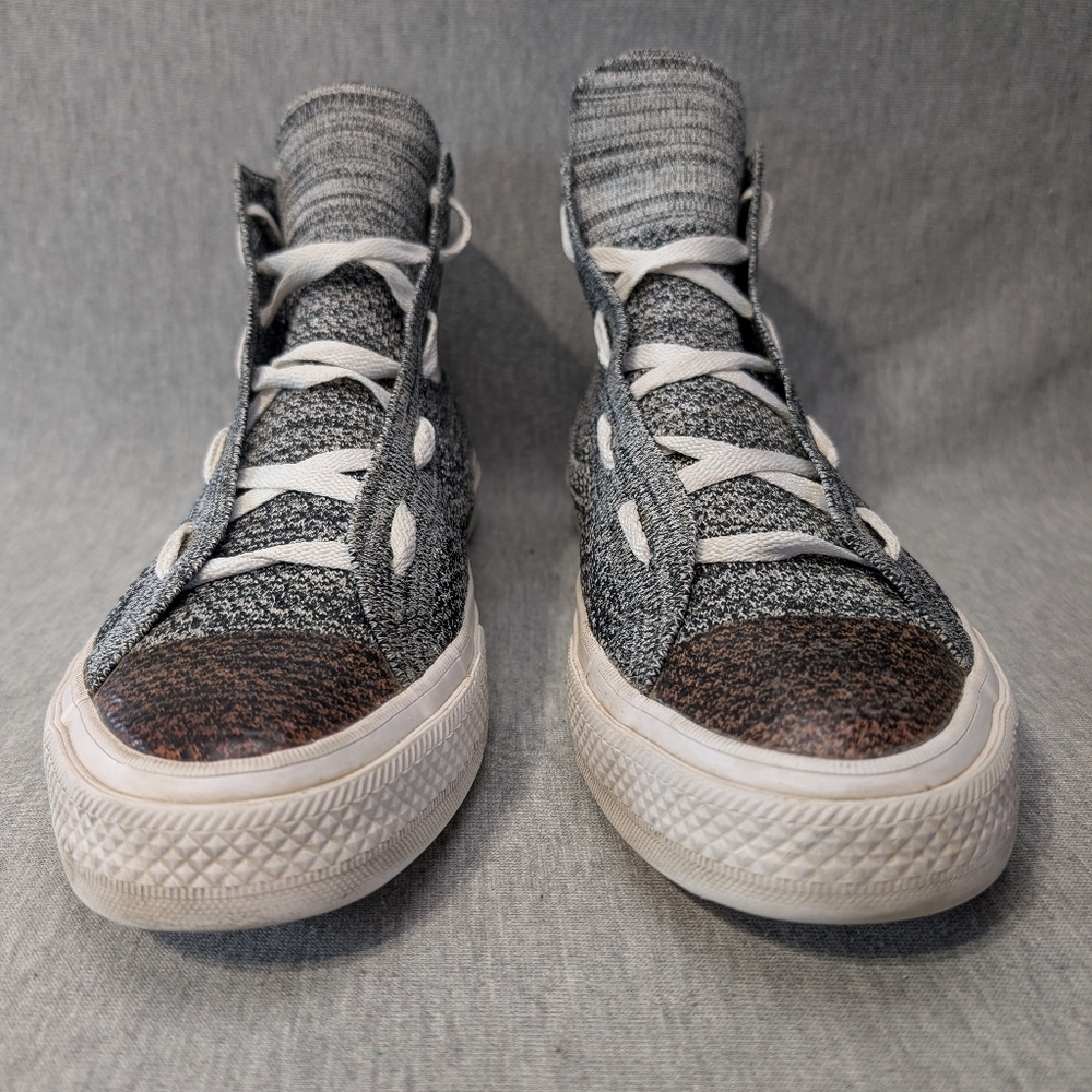Converse Chuck Taylor Fly Knit High Top Sneakers M 8.5 W 10.5 Gray Brown - Picture 3 of 14